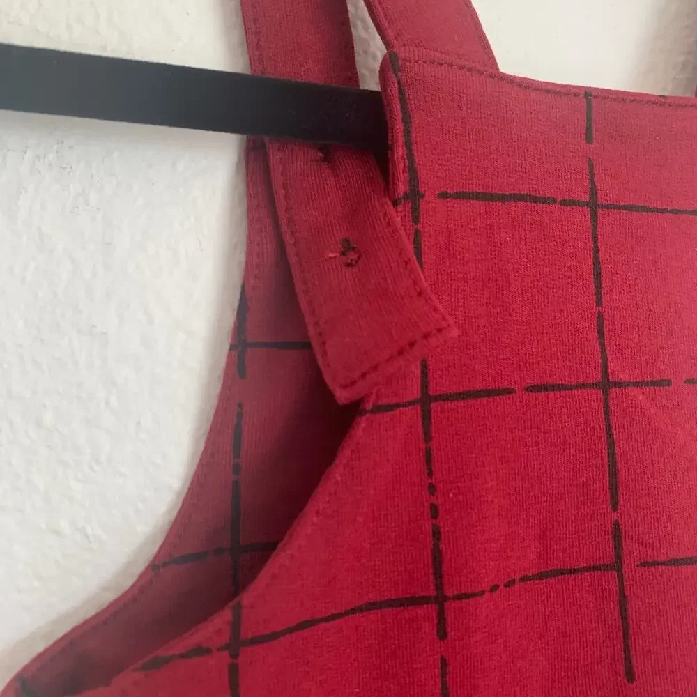 5/$25 NEW Nordstrom Plaid Overall Dress in Red‎ Black